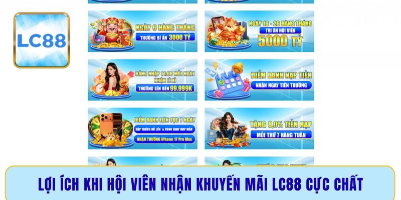 Lợi ích khi hội viên nhận khuyến mãi LC88 cực chất